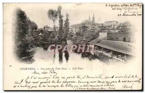 Cartes postales Chartres Vue Prise Du Pont Nef Lavoir