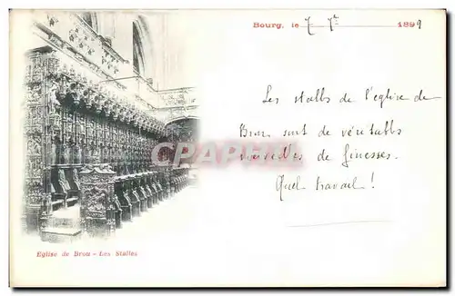 Cartes postales Bourg le Eglise de Brou Les Stalles Carte 1899