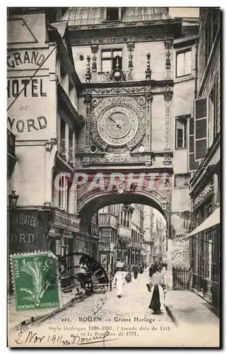 Cartes postales Rouen Grosse Horloge