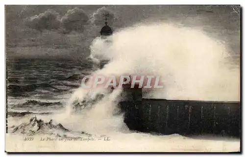 Cartes postales Le Phare un Jour de tempete