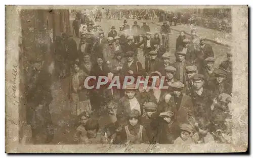 CARTE PHOTO Enfants Foule