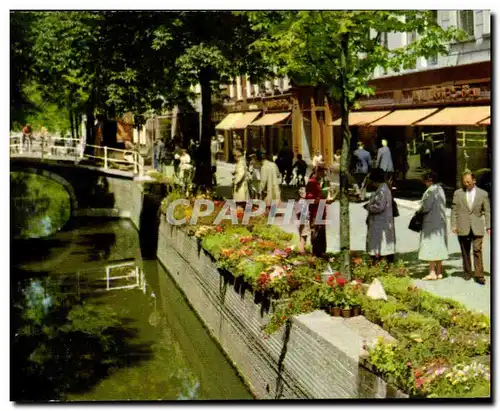 Cartes postales Delft Voorstraat met Bloemenmarkt
