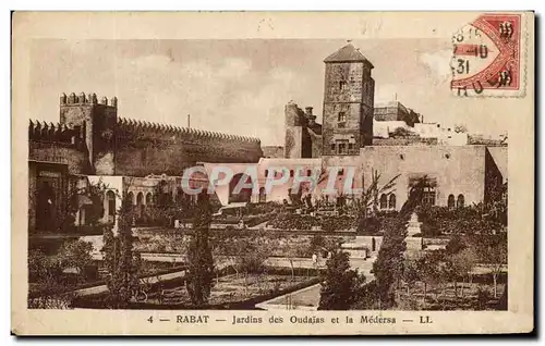 Cartes postales Rabat jardins des Oudaias et la Medersa Maroc