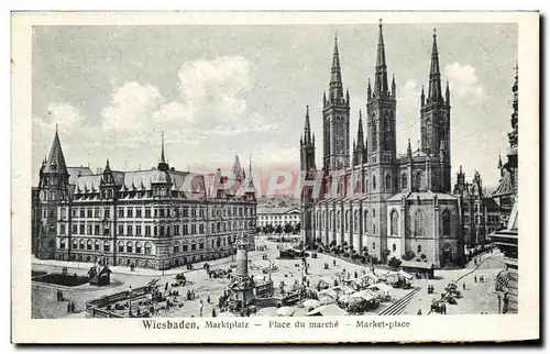 Cartes postales Wiesbaden Marktplatz Place du Marche