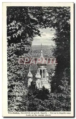 Cartes postales Wiesbaden Marktplatz zur griech Kapelle Chapelle russe Russie