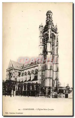 Ansichtskarte AK Compiegne L&#39Eglise Saint Jacques