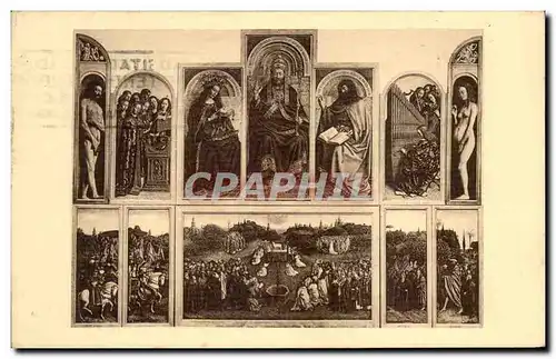 Cartes postales Gand Eglise St Bavon Tableau L&#39Adoration de I&#39Agneau