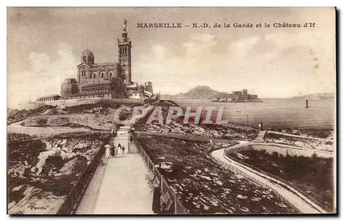 Cartes postales Marseille De La Garde et le Chateau d&#39If