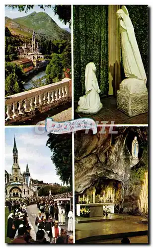 Cartes postales moderne Lourdes La Basilique L&#39Apparition et la Grotte