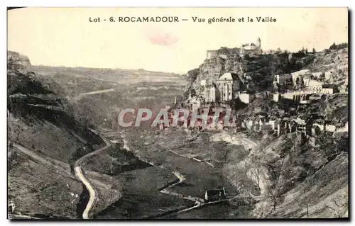 Cartes postales Rocamadour Vue Generale Et La Vallee