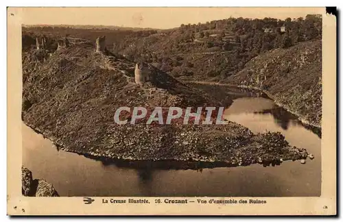 Cartes postales La Creuse Illustree Crozant Vue d&#39Ensemble Des Ruines