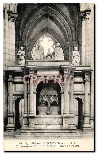 Cartes postales Abbaye De Saint Denis Tombeau De Francois 1er Et De Claude De France