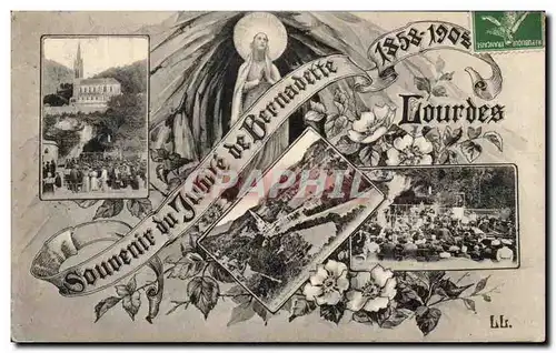 Cartes postales Souvenir Du jubile De Bernabette Lourdes 1858 1908