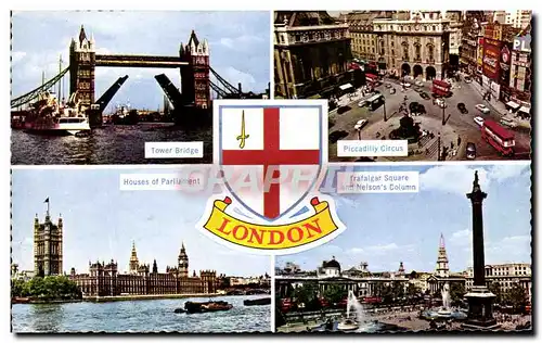 Ansichtskarte AK Tower Bridge London Piccadilly Circus Houses of Parliament Trafalgar Square