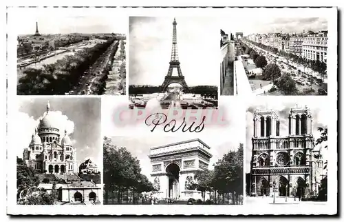 Cartes postales Paris Tour Eiffel Sacre Coeur montmartre Notre Dame Rue de Rivoli