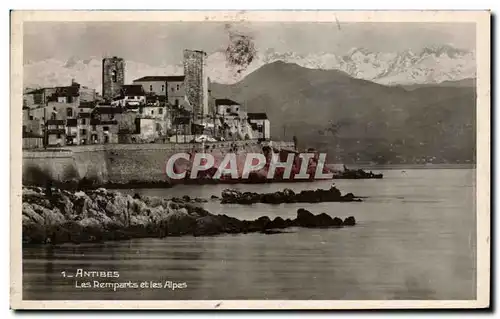 Cartes postales Antibes Les Remparts Et Les Alpes