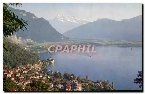 Cartes postales moderne Territet Le Chateau De chillon Et Les Dents Du Midi