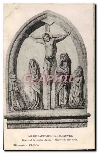 Ansichtskarte AK Eglise Saint Julien Le Pauvre Bas Relief Du Maitre Autel