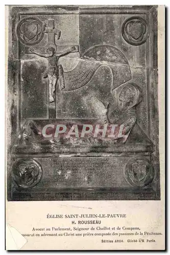 Cartes postales Eglise Saint Julien Le Pauvre Rousseau