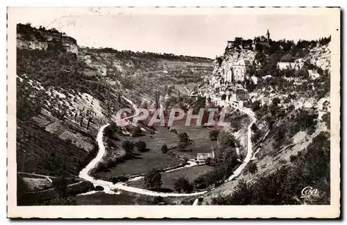 Cartes postales Rocamadour Vue generale Les lacets de la route de Cahors