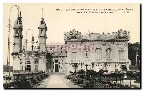 Cartes postales Enghien Les Bains Le Casino Le Theatre Vus du Jardin des Roses