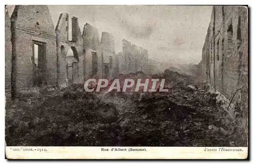 Cartes postales Rue d'Albert d'apres l'Illustration Militaria