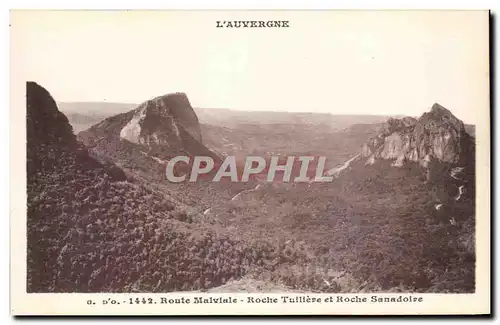 Cartes postales L&#39Auvergne Route Malviale Roche Tuillere et Roche Sanadoire