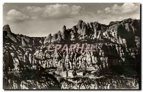 Cartes postales Montserrat Vista Panoramica De La Montana Monasterio Vue Panoramique De La Montagne Avec Le