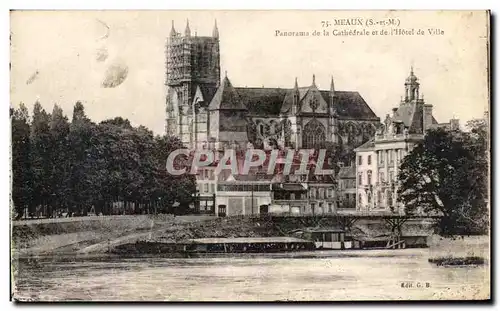 Cartes postales Meaux Panorama De La Cathedrale Et De l&#39Hotel De Ville