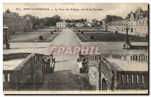 Cartes postales Fontainebleau La cour Des Adieux Vue De La Terrasse