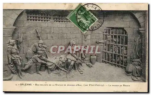 Cartes postales Orleans Bas Reliefs De la Statue De Jeanne d&#39arc La prison de Rouen