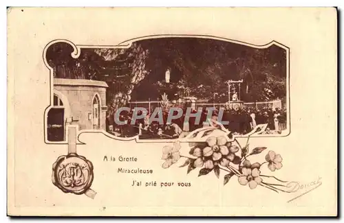 Cartes postales A la Grotte Miraculeuse J&#39ai Prie Pour vous Lourdes