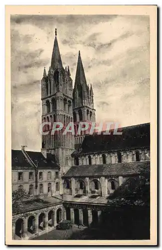 Ansichtskarte AK Caen Lycee Malherbe Cour du Cloitre et tours de Saint Etienne