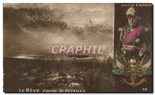 Cartes postales Le Reve D&#39Anres Detaille General Castelnau militaria