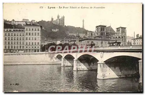 Cartes postales Lyon Le Pont Tilsit Et Coteau De Fourviere