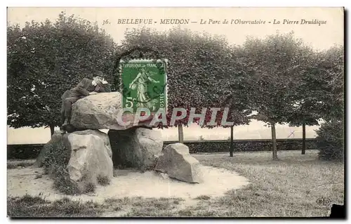 Cartes postales Bellevue Meudon Le Parc De L&#39Observtoire La pierre druidique Druide