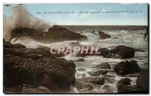 Cartes postales Le Pouliguen Effet De Vague Sur Les Brisantes De La Grande Cote