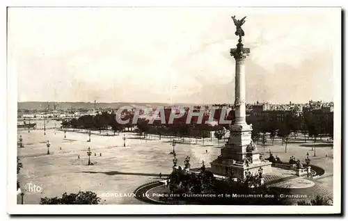 Ansichtskarte AK Bordeaux la Place des Quinconces et le Monument des Girondins