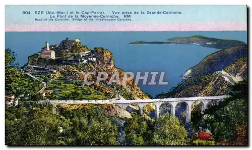 Ansichtskarte AK Eze et le Cap Ferrat Vue prise de la Grande Corniche Le Pont de la Moyenne Corniche