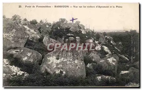 Cartes postales Foret de Fontainebleau Barbizon Vue Sur Les rochers d&#39Apremont et la Plaine