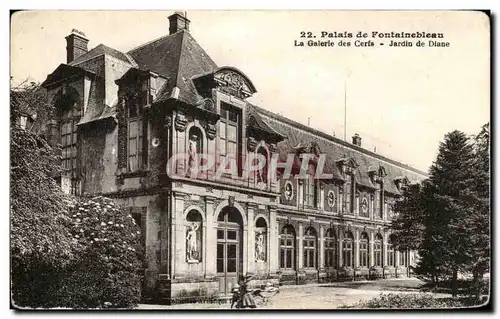 Ansichtskarte AK Palais de Fontainebleau La Galerle des Cerfs Jardin de Diane