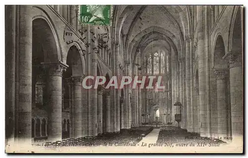 Cartes postales Le Mans Interieur de la Cathedrale La Grande Nef ewvre