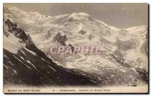 Ansichtskarte AK Massif Du mont Blanc Chamonix Rochers du Grand Mulet