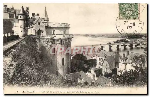 Cartes postales Amboise Vue sur la Loire de la Terrasse du Chateau