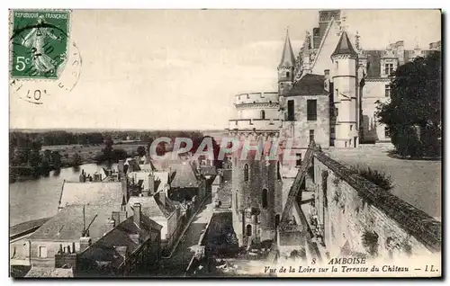 Cartes postales Amboise Vue de la Loire sur La Terrasse du Chateau