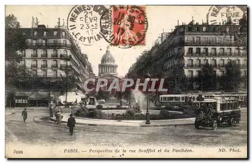 Cartes postales Paris Perspective de la Rue Soufflot et du Pantheon