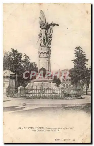 Cartes postales Chateauroux Monument Commemoratif des Combattants de 1870 Cirque Militaria