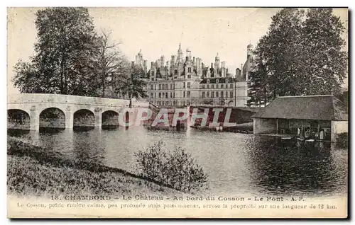 Ansichtskarte AK Chambord Le Chateau An Bord du Cosson Le pont Lavoir