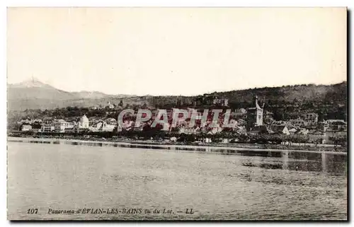 Cartes postales Panorama d&#39Evian Les Bains vu du Lac