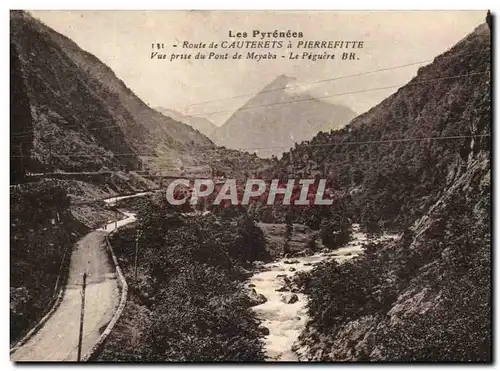 Cartes postales Les Pyrenees Route De Cauterets Pierrefitte Vue Prise Du Pont De Meyaba Le Peguere